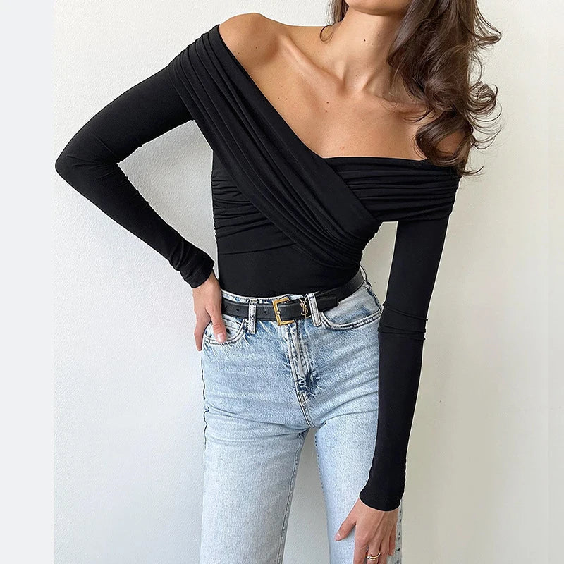 Women's Bodysuits Autumn New Black Sexy Backless Solid Corset Slim Fashion Crossed Bodysuits Long Sleeves Casual Knitted Rompers