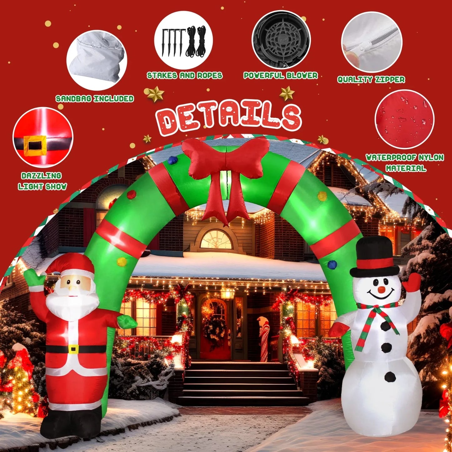 2024 New Christmas Courtyard Decoration Santa Claus Inflatable Mold Garden Decoration Holiday Decorations