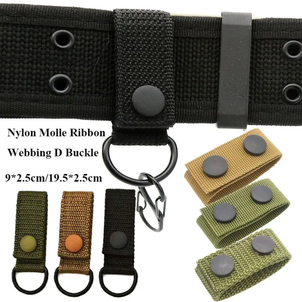 1pc Outdoor Tools Hiking Nylon Molle Ribbon Webbing D Buckle Key Hook Clip Climbing Carabiner