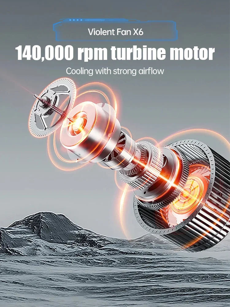 Xiaomi X6 Violent Fan 140000RPM Powerful Air Blower Vacuum Dust Cleaner TypeC Charging Strong Winds 53m/s Brushless Turbo Blower