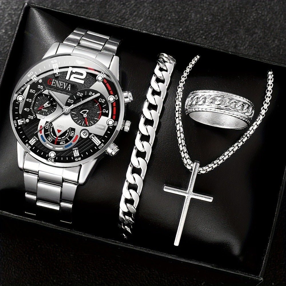 All - Match Cross Steel Belt, Elegant & Stylish Timepiece Men's Temperament Business Watch All - match Cross Steel Belt - Metamorphosis Creations