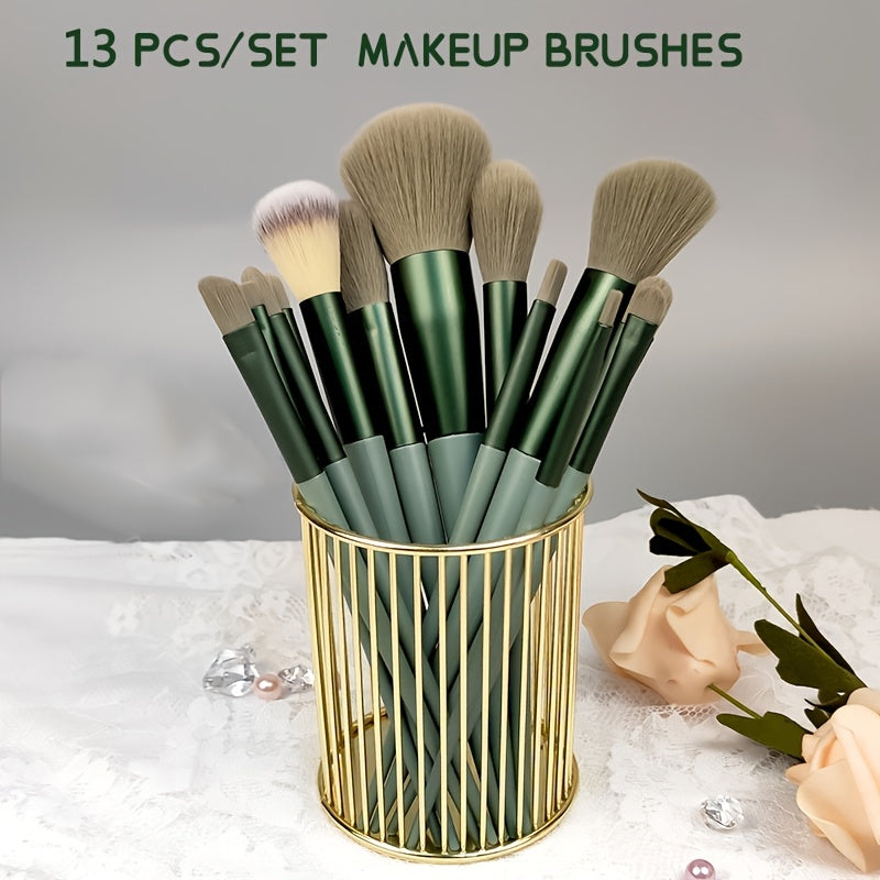 13 PCS Cosmetic Brushes Set Eye Shadow Foundation BB Cream Concealer Women Cosmetic Brush Eyeshadow Blush Powder Blending Beauty Soft Comprehensive Make Up Tools