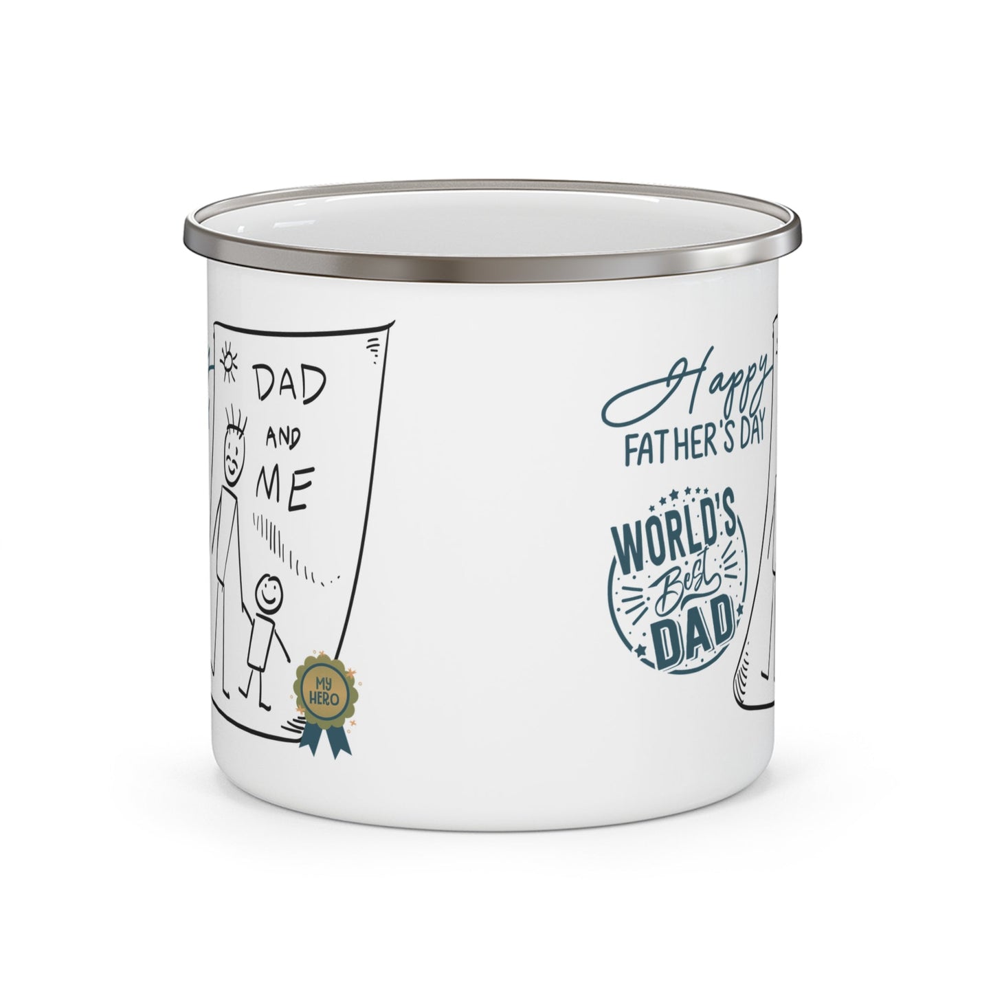 Best Dad Mug Masculine Design Mug Sentimental Father's Gift Enamel Camping Mug - Metamorphosis Creations