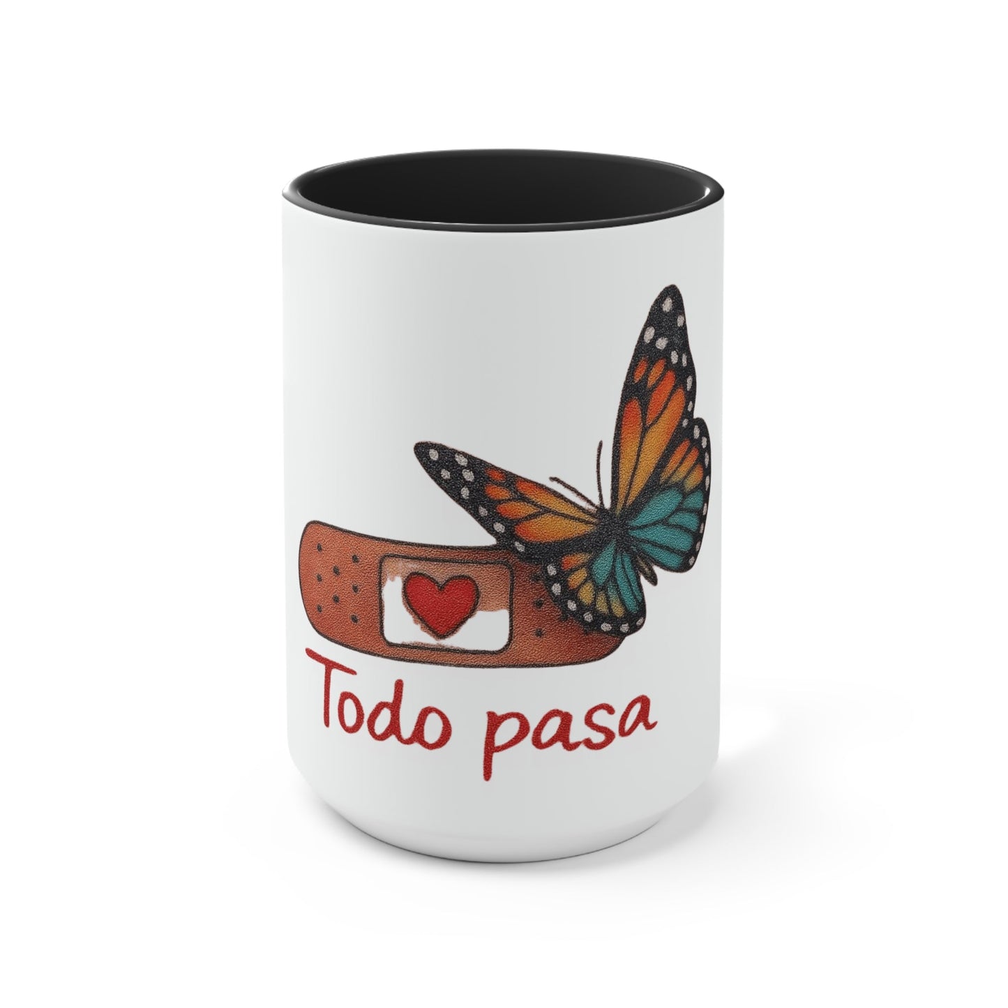 Boho Hippie Mugs for Free Spirits 🌞☕ Butterfly & Band - Aid Empowerment Mug - Inspirational Coffee Cup, Gift for Friends, Self - Care, Motivational, Encouragement, Home Decor - Metamorphosis Creations