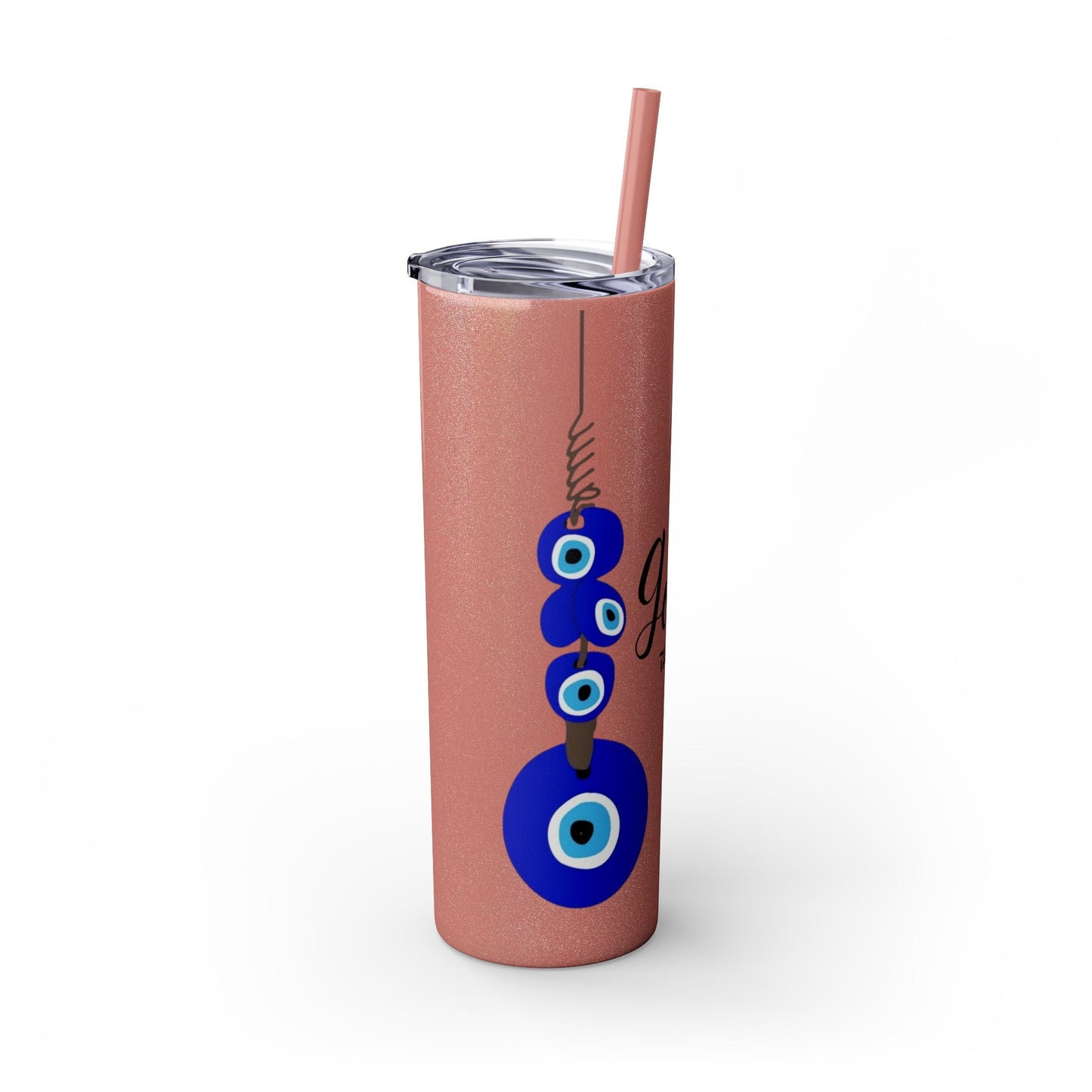 Boho Hippie Mugs for Free Spirits Skinny Tumbler with Straw, 20oz - Metamorphosis Creations