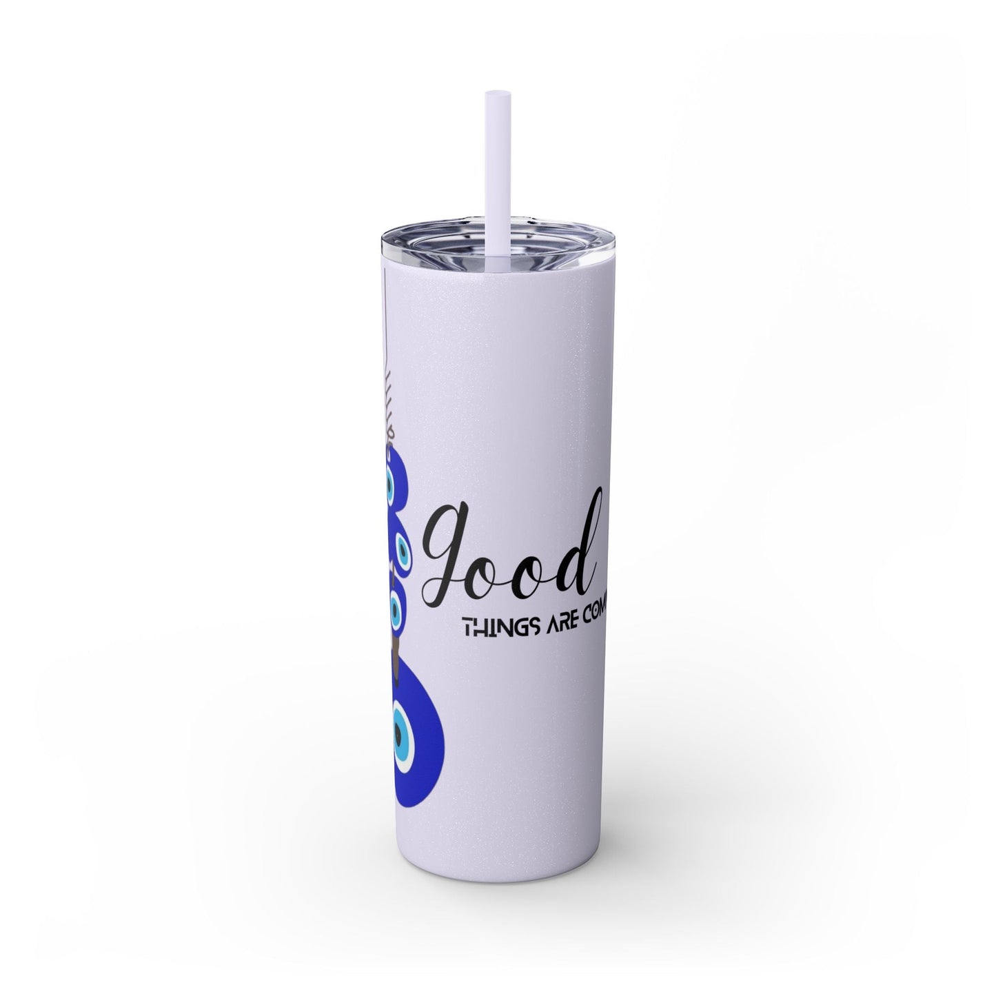 Boho Hippie Mugs for Free Spirits Skinny Tumbler with Straw, 20oz - Metamorphosis Creations