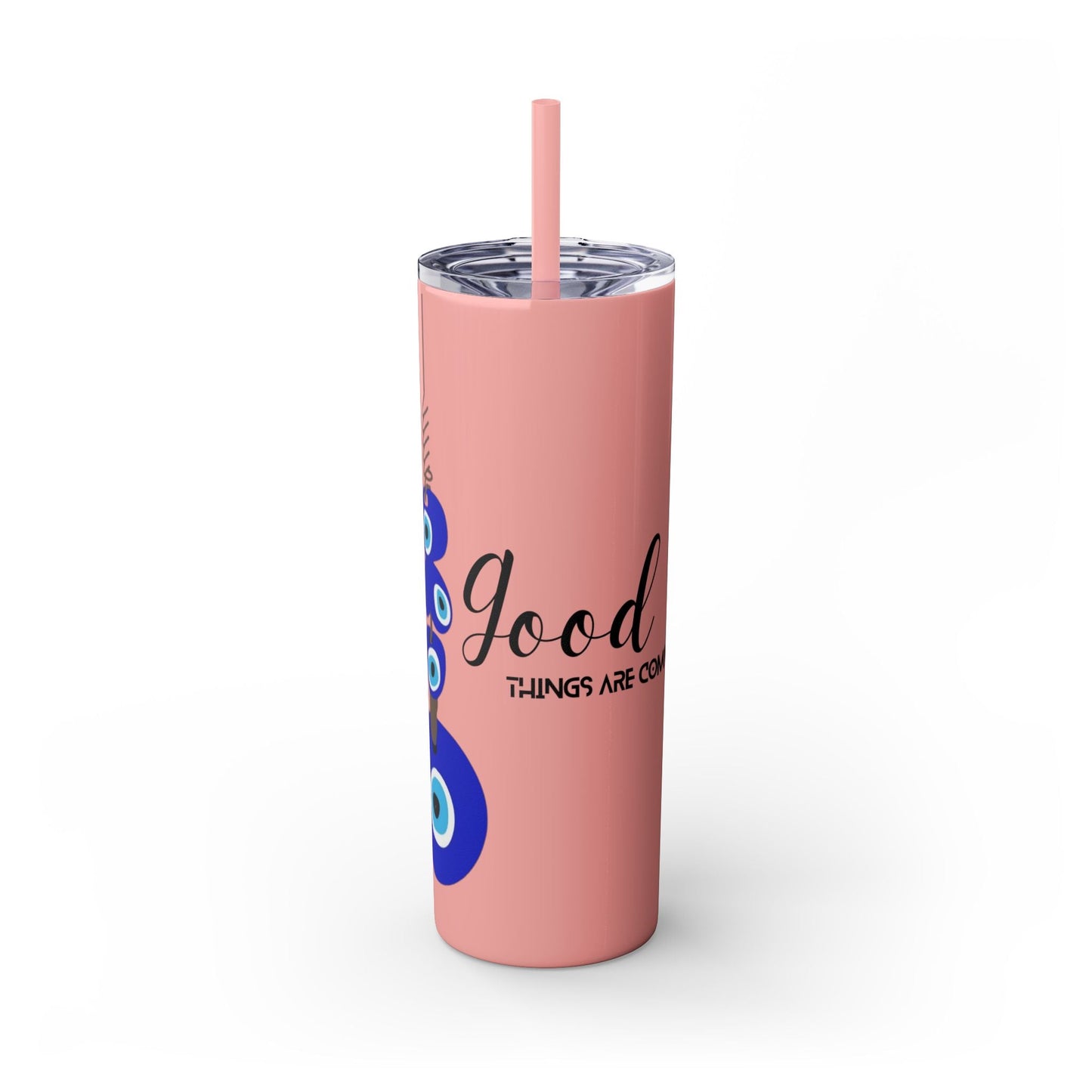 Boho Hippie Mugs for Free Spirits Skinny Tumbler with Straw, 20oz - Metamorphosis Creations