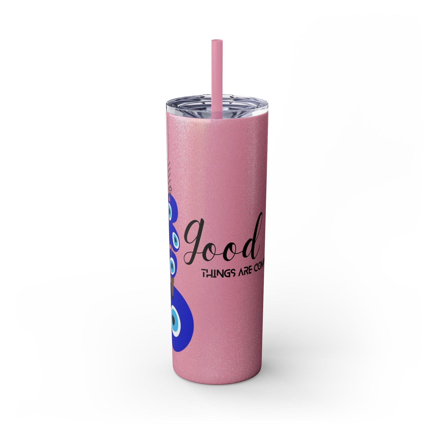 Boho Hippie Mugs for Free Spirits Skinny Tumbler with Straw, 20oz - Metamorphosis Creations