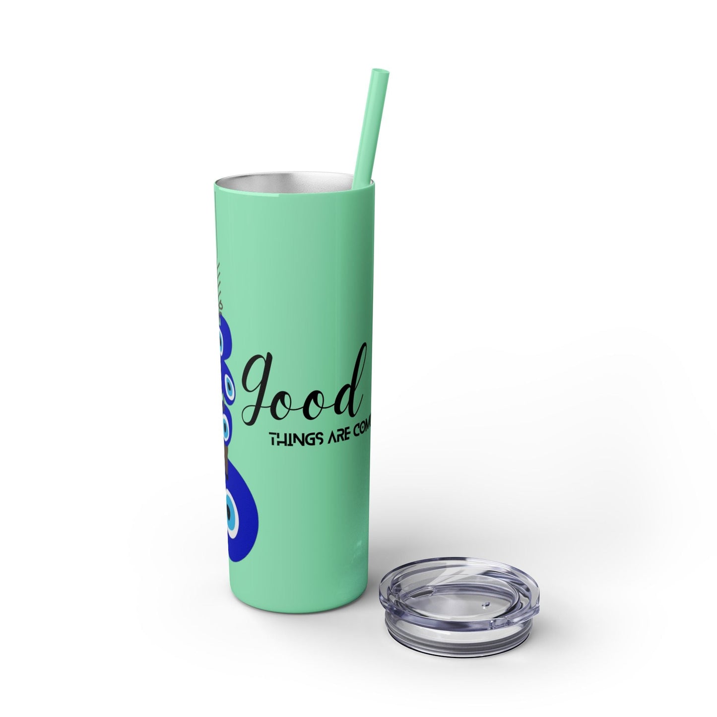 Boho Hippie Mugs for Free Spirits Skinny Tumbler with Straw, 20oz - Metamorphosis Creations