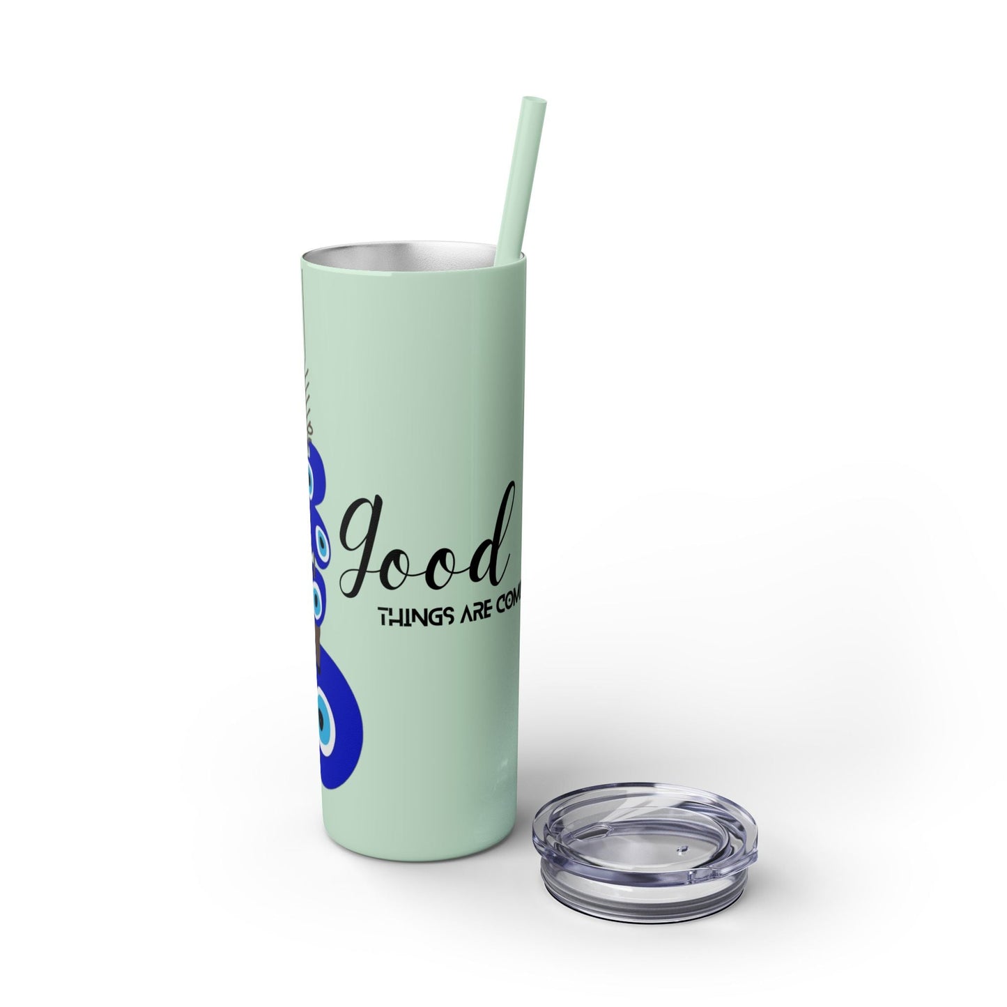 Boho Hippie Mugs for Free Spirits Skinny Tumbler with Straw, 20oz - Metamorphosis Creations
