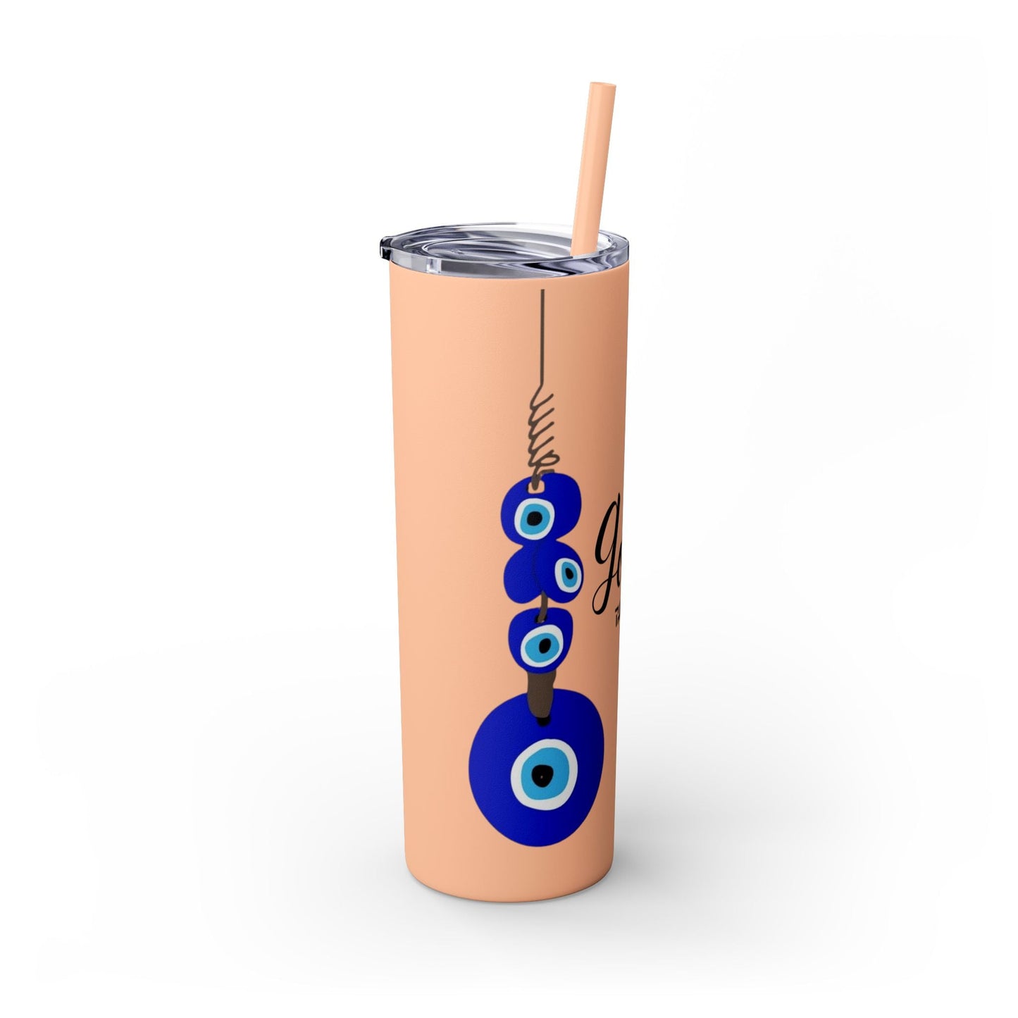 Boho Hippie Mugs for Free Spirits Skinny Tumbler with Straw, 20oz - Metamorphosis Creations