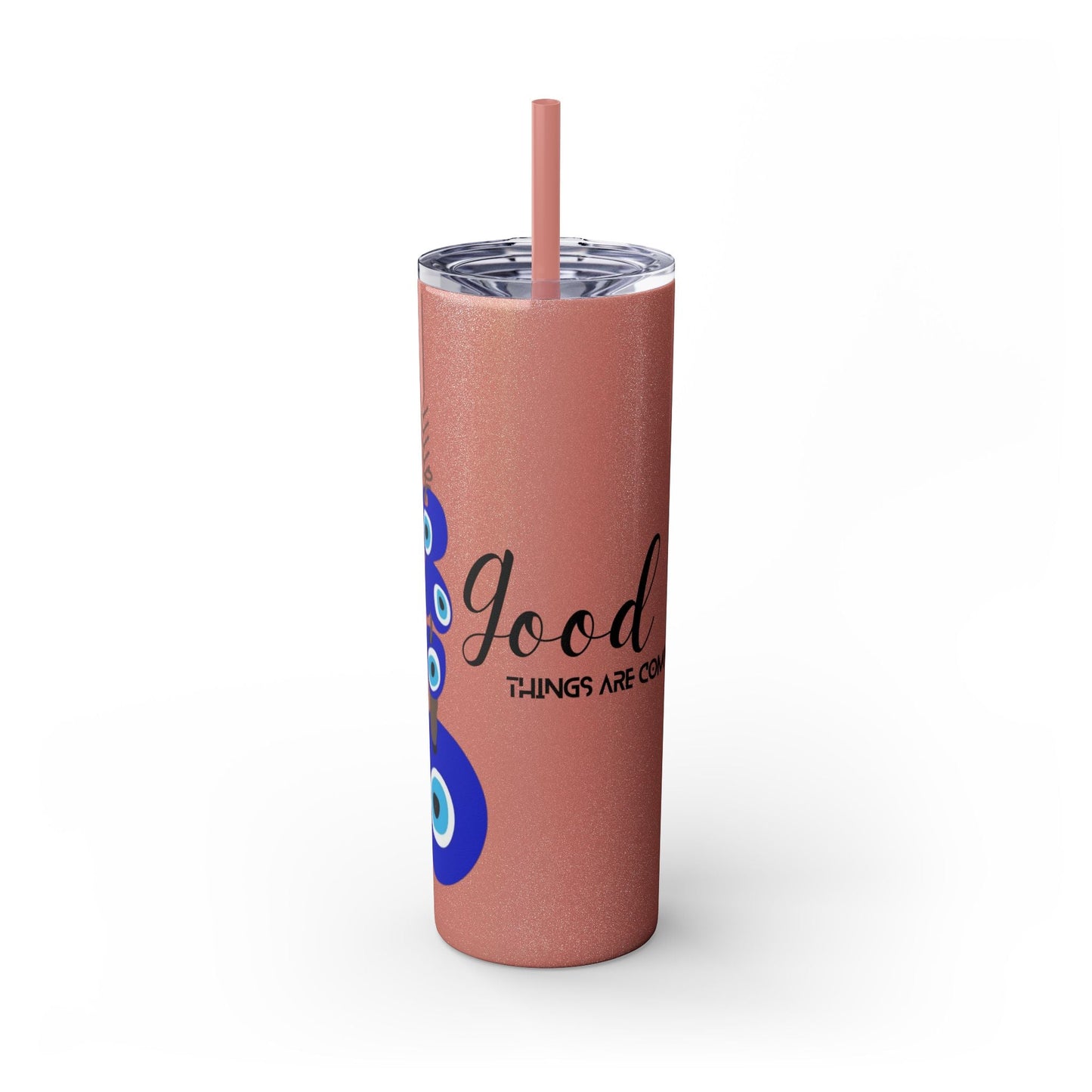 Boho Hippie Mugs for Free Spirits Skinny Tumbler with Straw, 20oz - Metamorphosis Creations