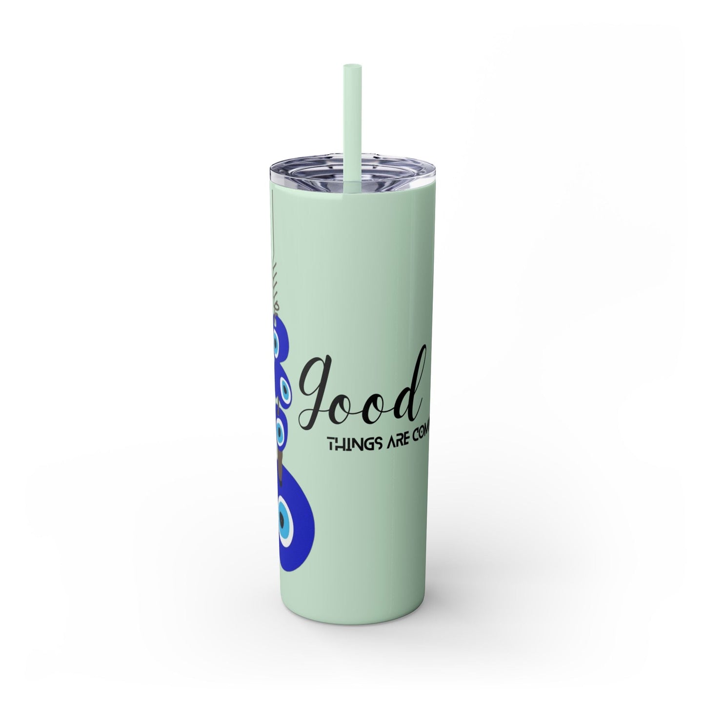 Boho Hippie Mugs for Free Spirits Skinny Tumbler with Straw, 20oz - Metamorphosis Creations