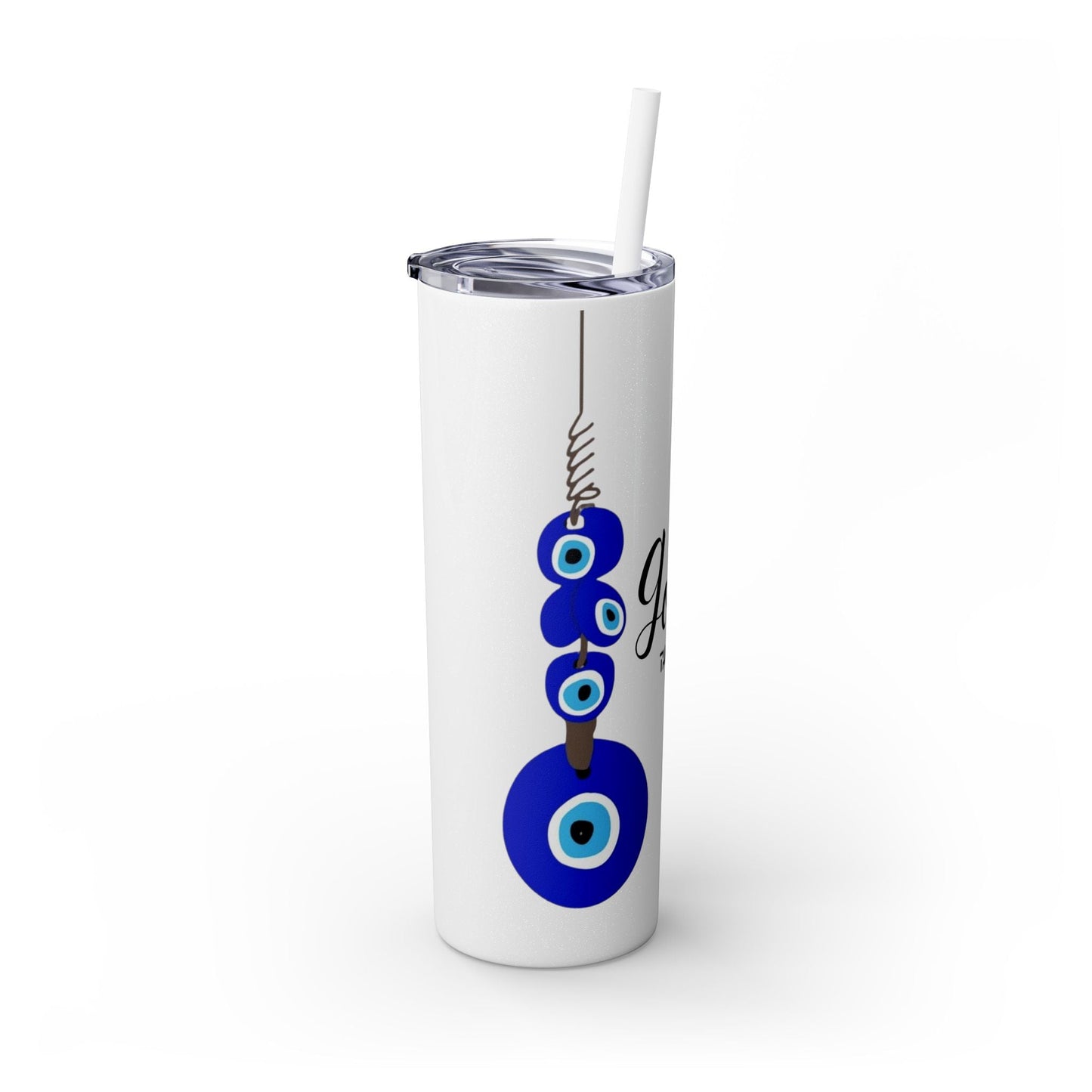 Boho Hippie Mugs for Free Spirits Skinny Tumbler with Straw, 20oz - Metamorphosis Creations