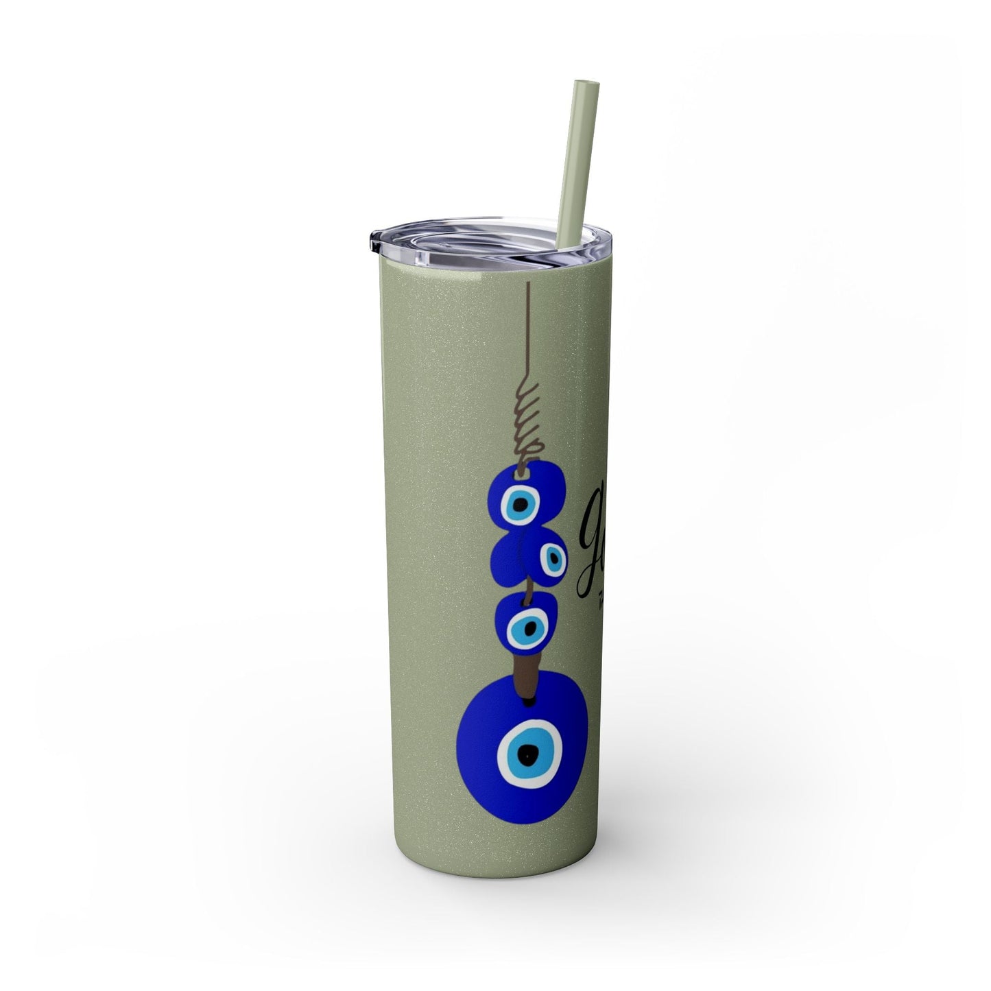 Boho Hippie Mugs for Free Spirits Skinny Tumbler with Straw, 20oz - Metamorphosis Creations