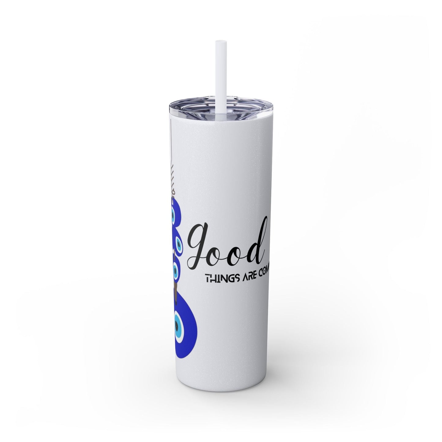 Boho Hippie Mugs for Free Spirits Skinny Tumbler with Straw, 20oz - Metamorphosis Creations