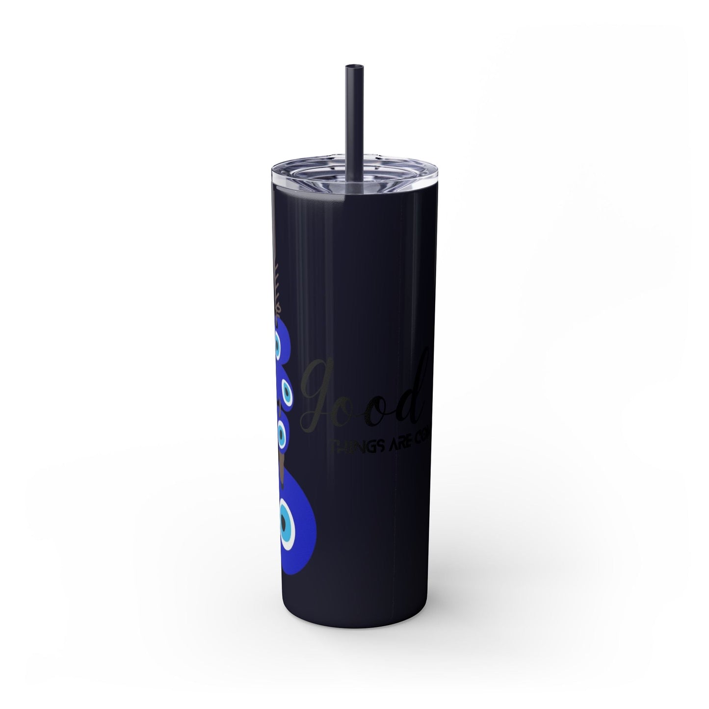 Boho Hippie Mugs for Free Spirits Skinny Tumbler with Straw, 20oz - Metamorphosis Creations