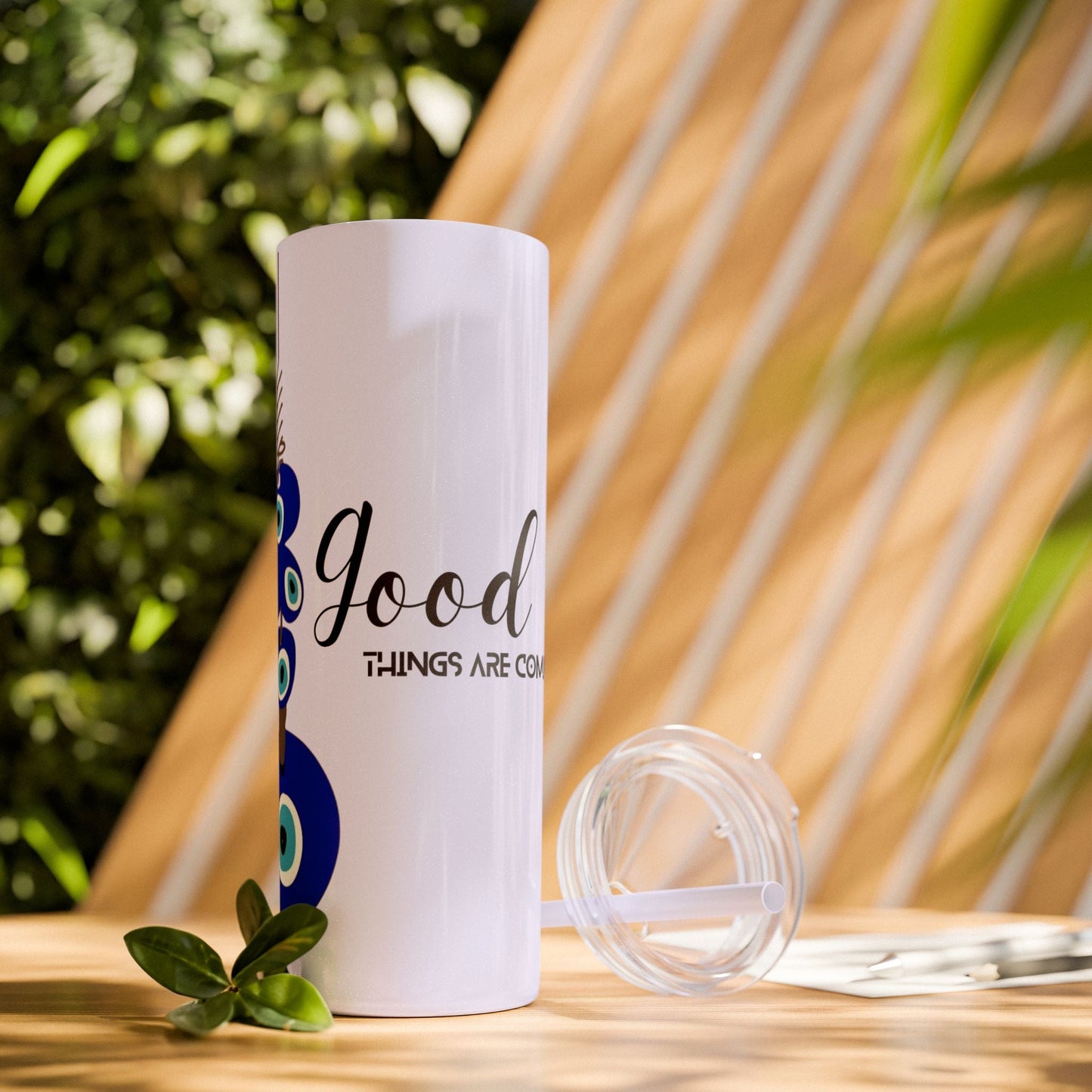 Boho Hippie Mugs for Free Spirits Skinny Tumbler with Straw, 20oz - Metamorphosis Creations