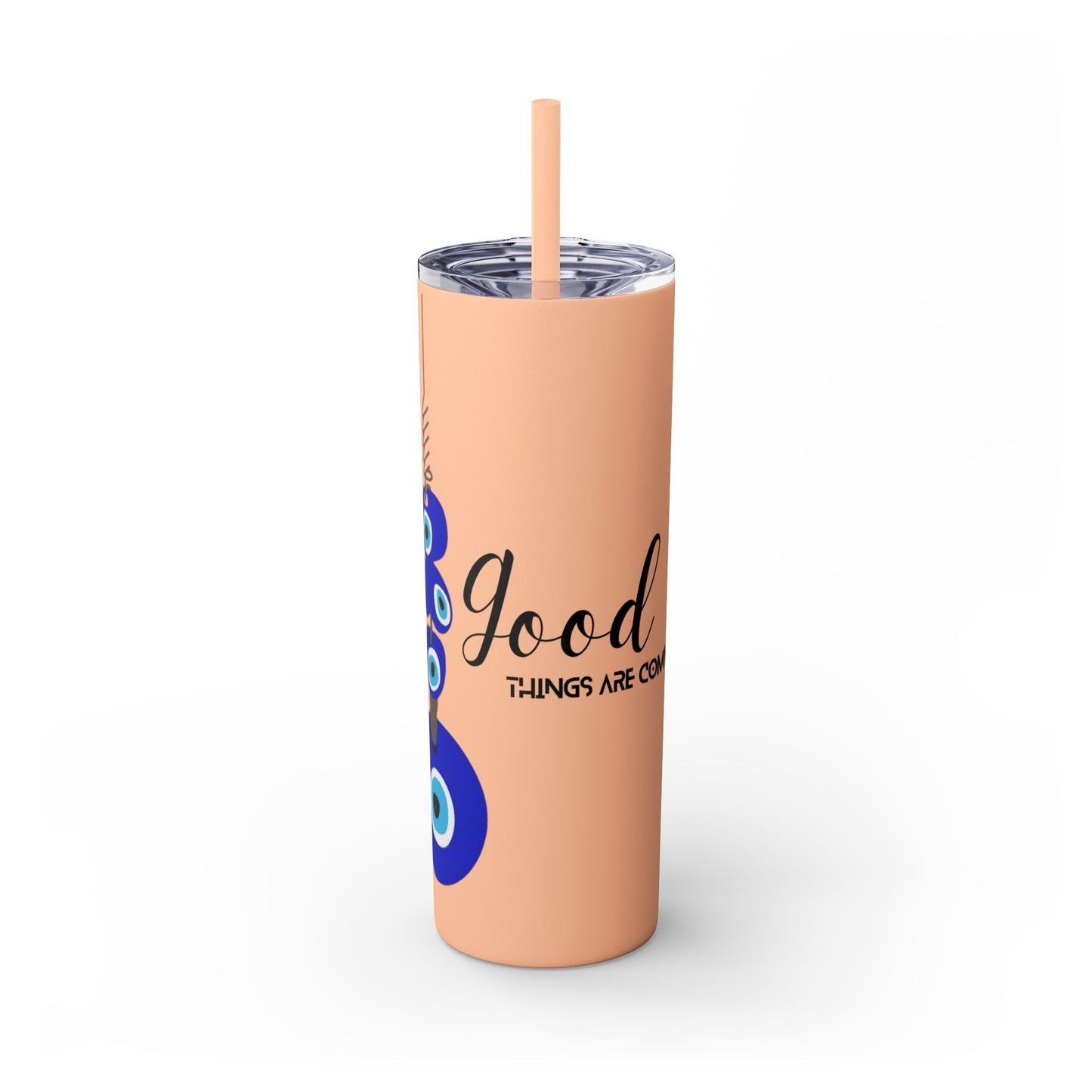 Boho Hippie Mugs for Free Spirits Skinny Tumbler with Straw, 20oz - Metamorphosis Creations