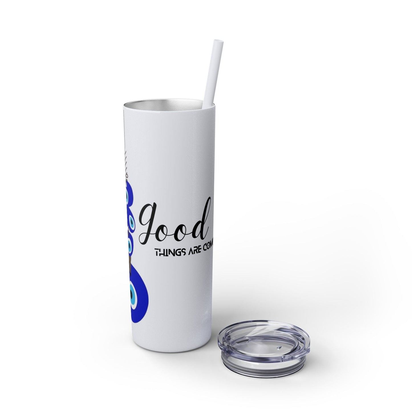 Boho Hippie Mugs for Free Spirits Skinny Tumbler with Straw, 20oz - Metamorphosis Creations