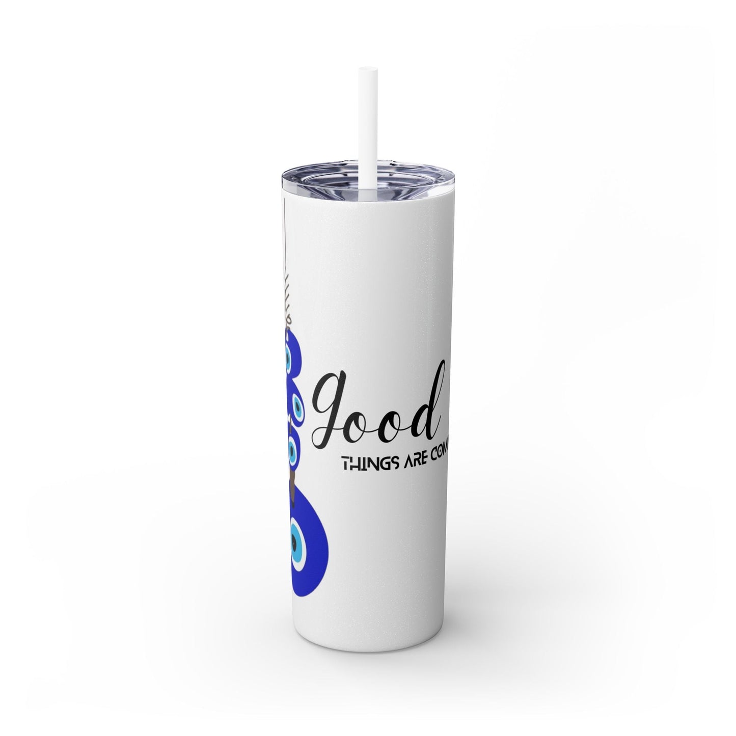 Boho Hippie Mugs for Free Spirits Skinny Tumbler with Straw, 20oz - Metamorphosis Creations
