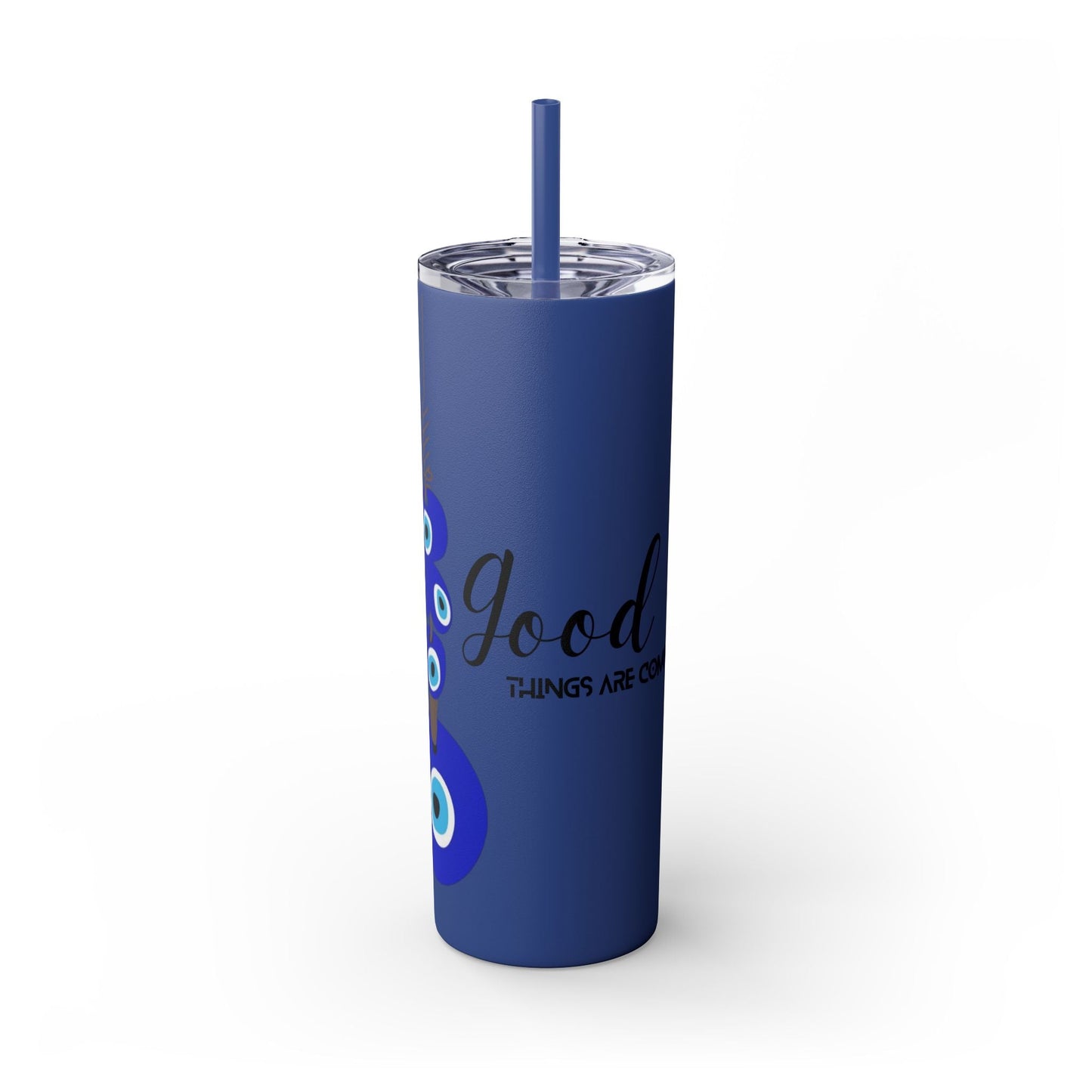 Boho Hippie Mugs for Free Spirits Skinny Tumbler with Straw, 20oz - Metamorphosis Creations