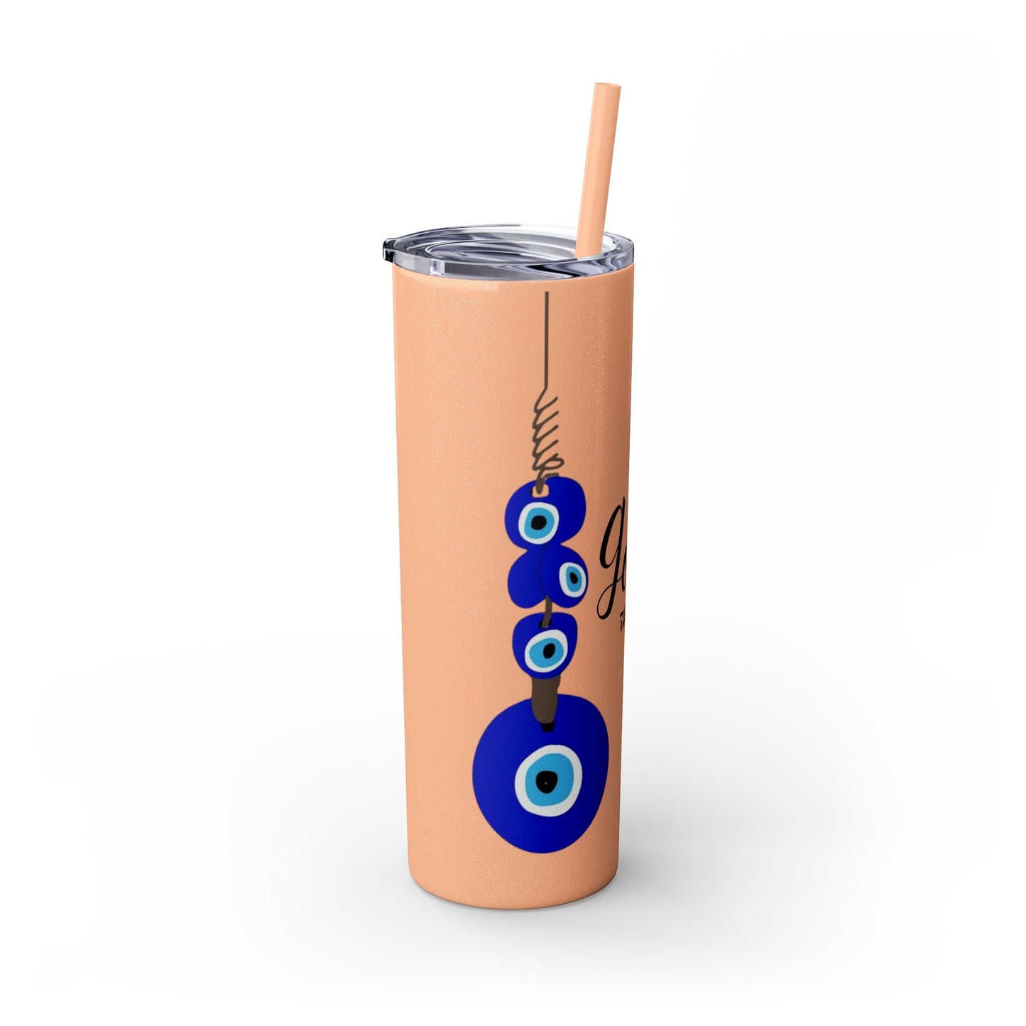 Boho Hippie Mugs for Free Spirits Skinny Tumbler with Straw, 20oz - Metamorphosis Creations