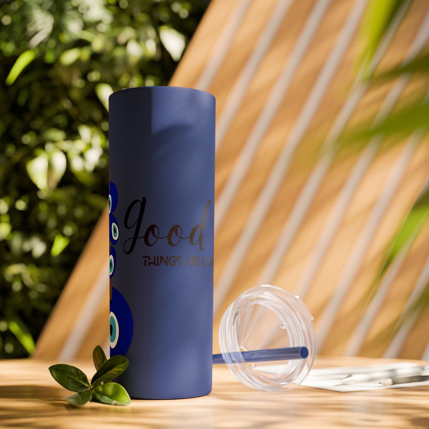 Boho Hippie Mugs for Free Spirits Skinny Tumbler with Straw, 20oz - Metamorphosis Creations