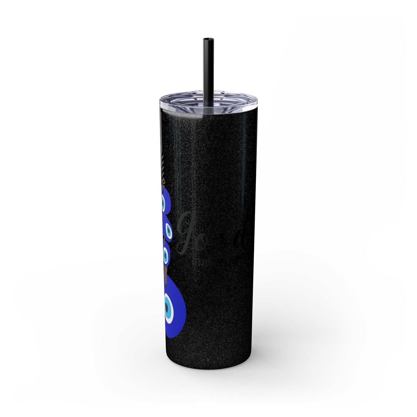 Boho Hippie Mugs for Free Spirits Skinny Tumbler with Straw, 20oz - Metamorphosis Creations