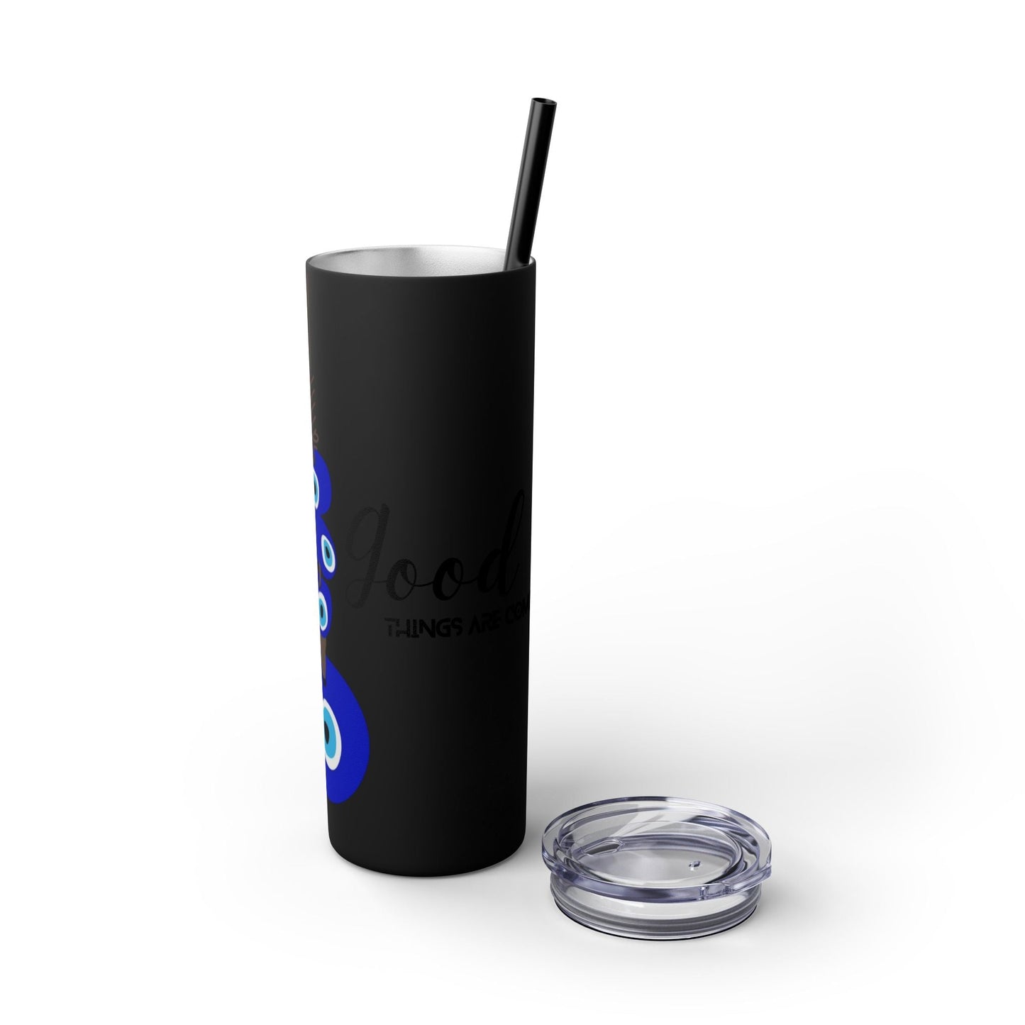 Boho Hippie Mugs for Free Spirits Skinny Tumbler with Straw, 20oz - Metamorphosis Creations