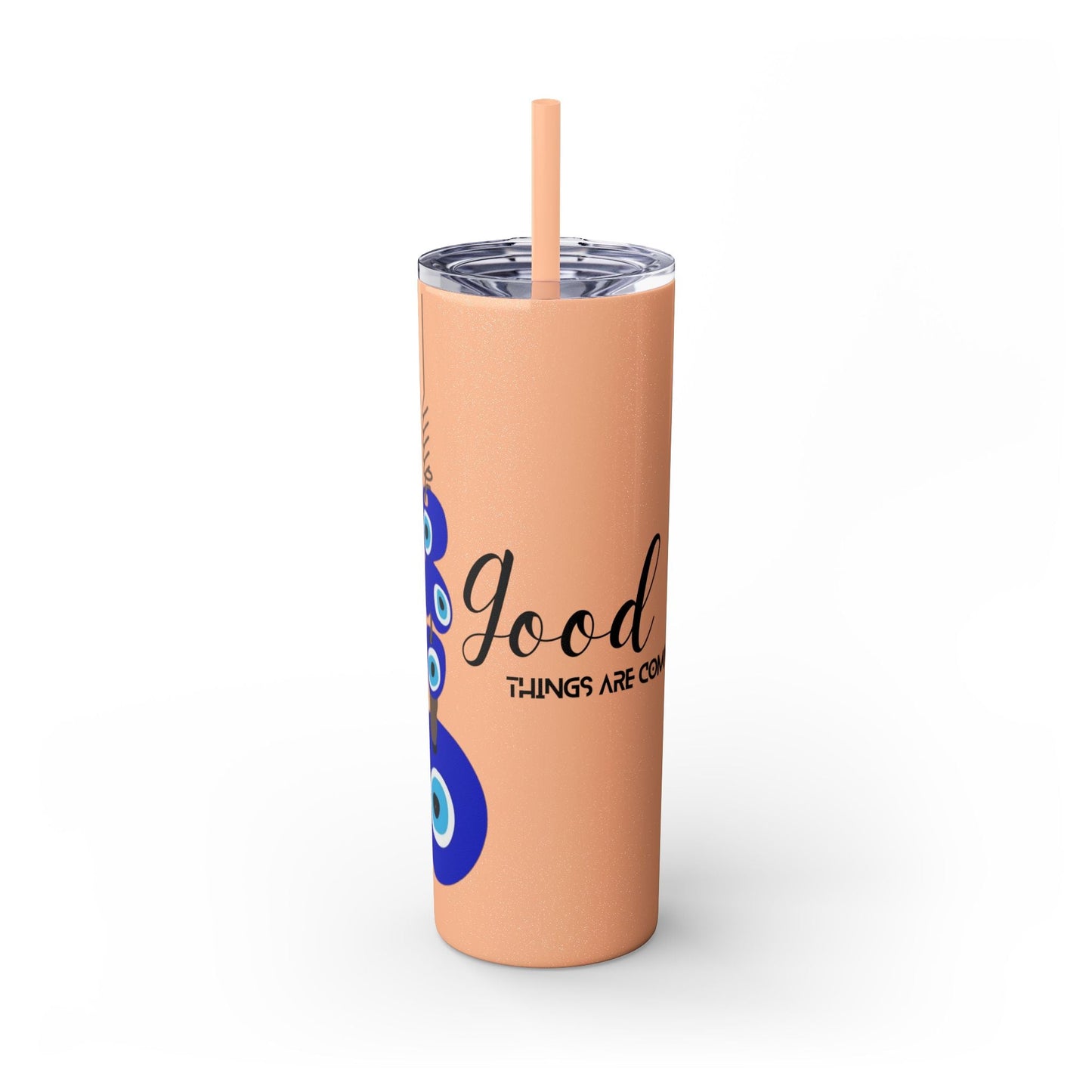 Boho Hippie Mugs for Free Spirits Skinny Tumbler with Straw, 20oz - Metamorphosis Creations