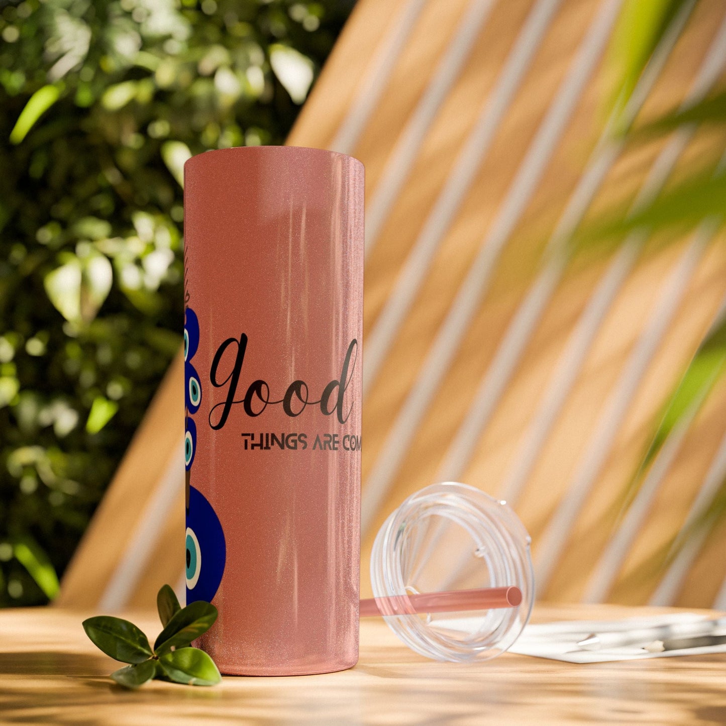 Boho Hippie Mugs for Free Spirits Skinny Tumbler with Straw, 20oz - Metamorphosis Creations