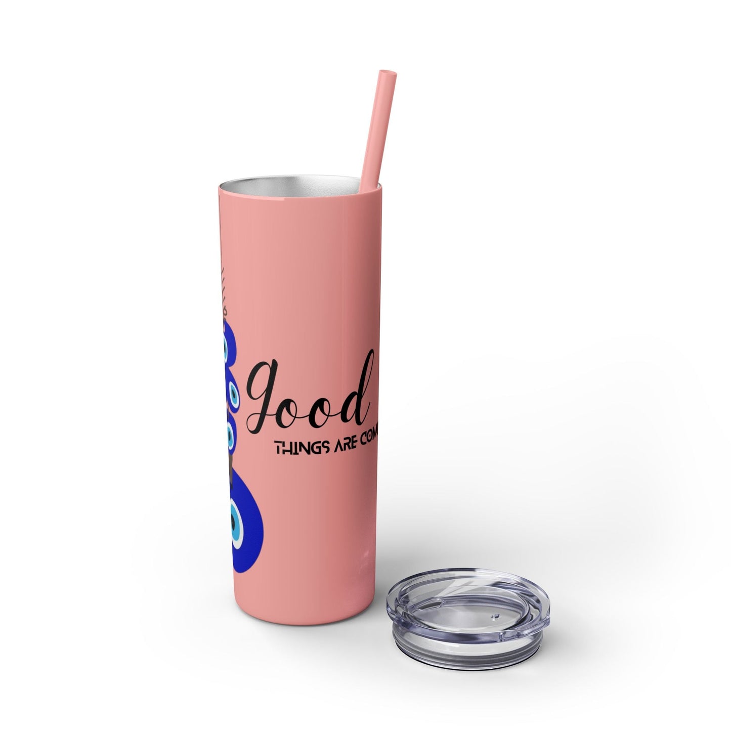 Boho Hippie Mugs for Free Spirits Skinny Tumbler with Straw, 20oz - Metamorphosis Creations