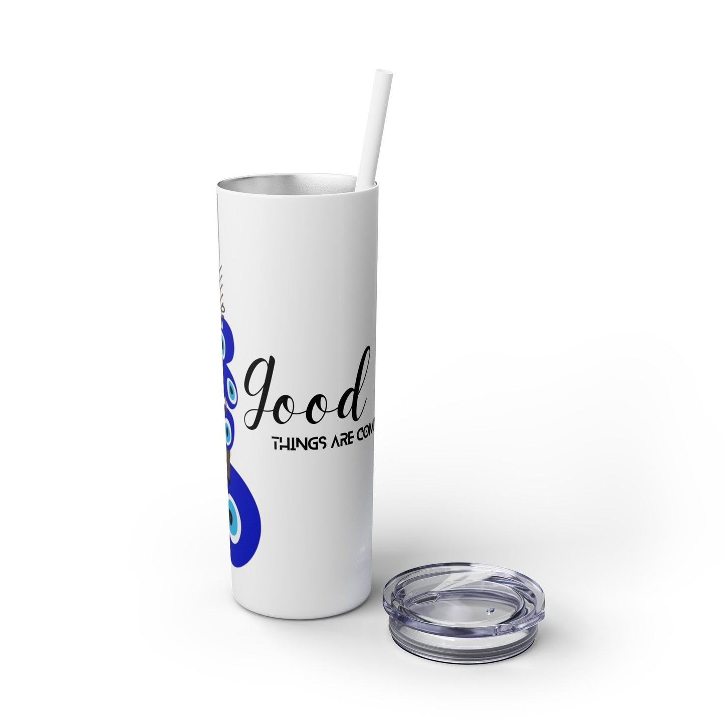 Boho Hippie Mugs for Free Spirits Skinny Tumbler with Straw, 20oz - Metamorphosis Creations
