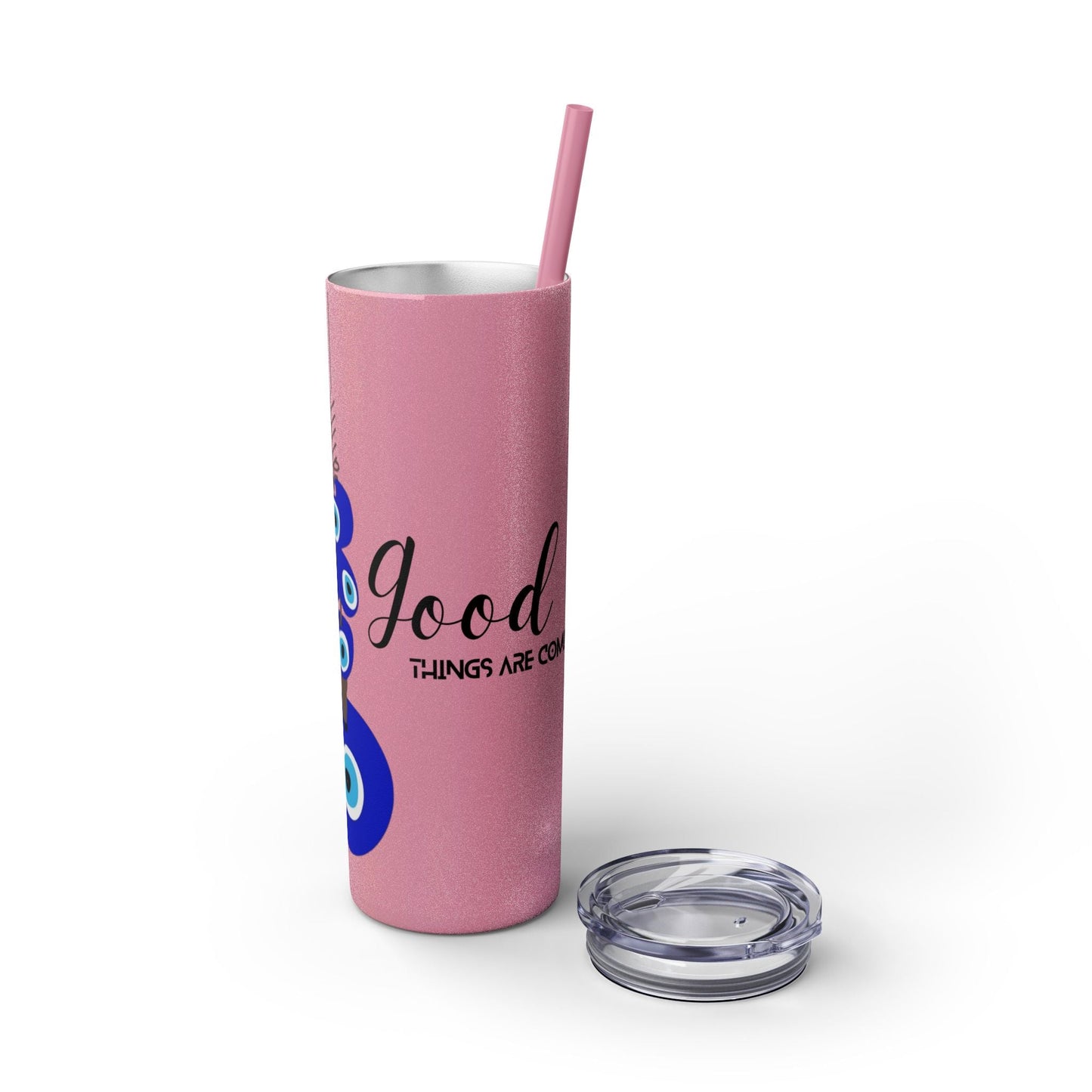 Boho Hippie Mugs for Free Spirits Skinny Tumbler with Straw, 20oz - Metamorphosis Creations