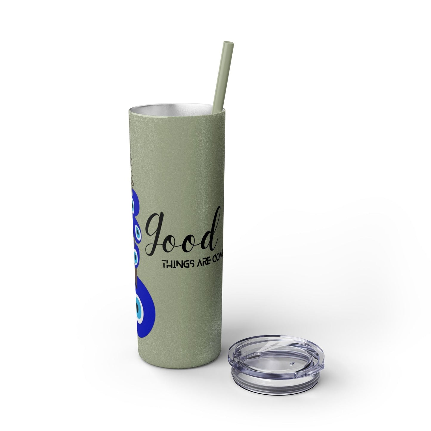 Boho Hippie Mugs for Free Spirits Skinny Tumbler with Straw, 20oz - Metamorphosis Creations