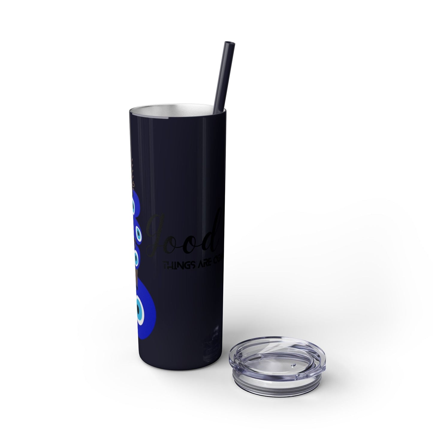 Boho Hippie Mugs for Free Spirits Skinny Tumbler with Straw, 20oz - Metamorphosis Creations