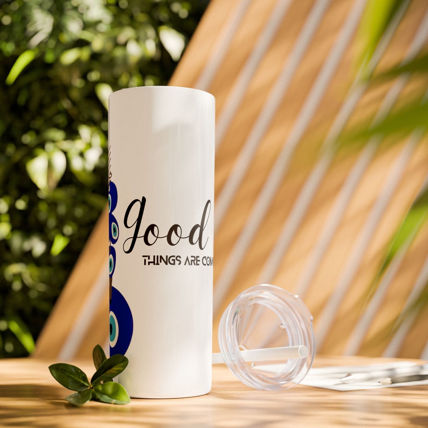 Boho Hippie Mugs for Free Spirits Skinny Tumbler with Straw, 20oz - Metamorphosis Creations