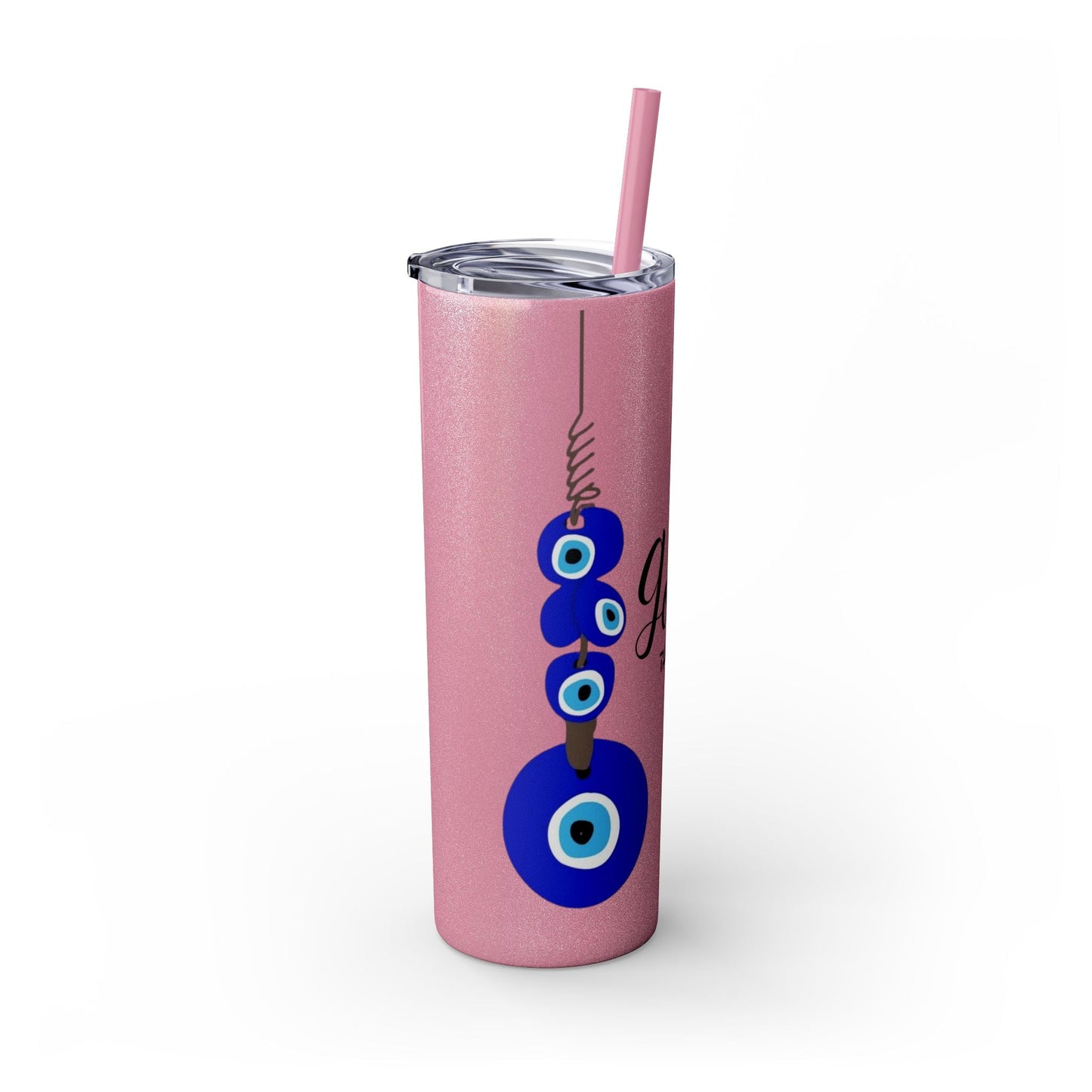 Boho Hippie Mugs for Free Spirits Skinny Tumbler with Straw, 20oz - Metamorphosis Creations
