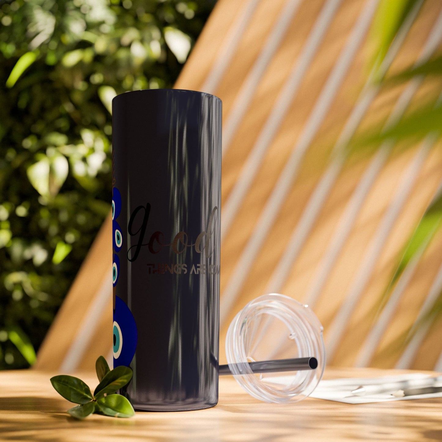 Boho Hippie Mugs for Free Spirits Skinny Tumbler with Straw, 20oz - Metamorphosis Creations
