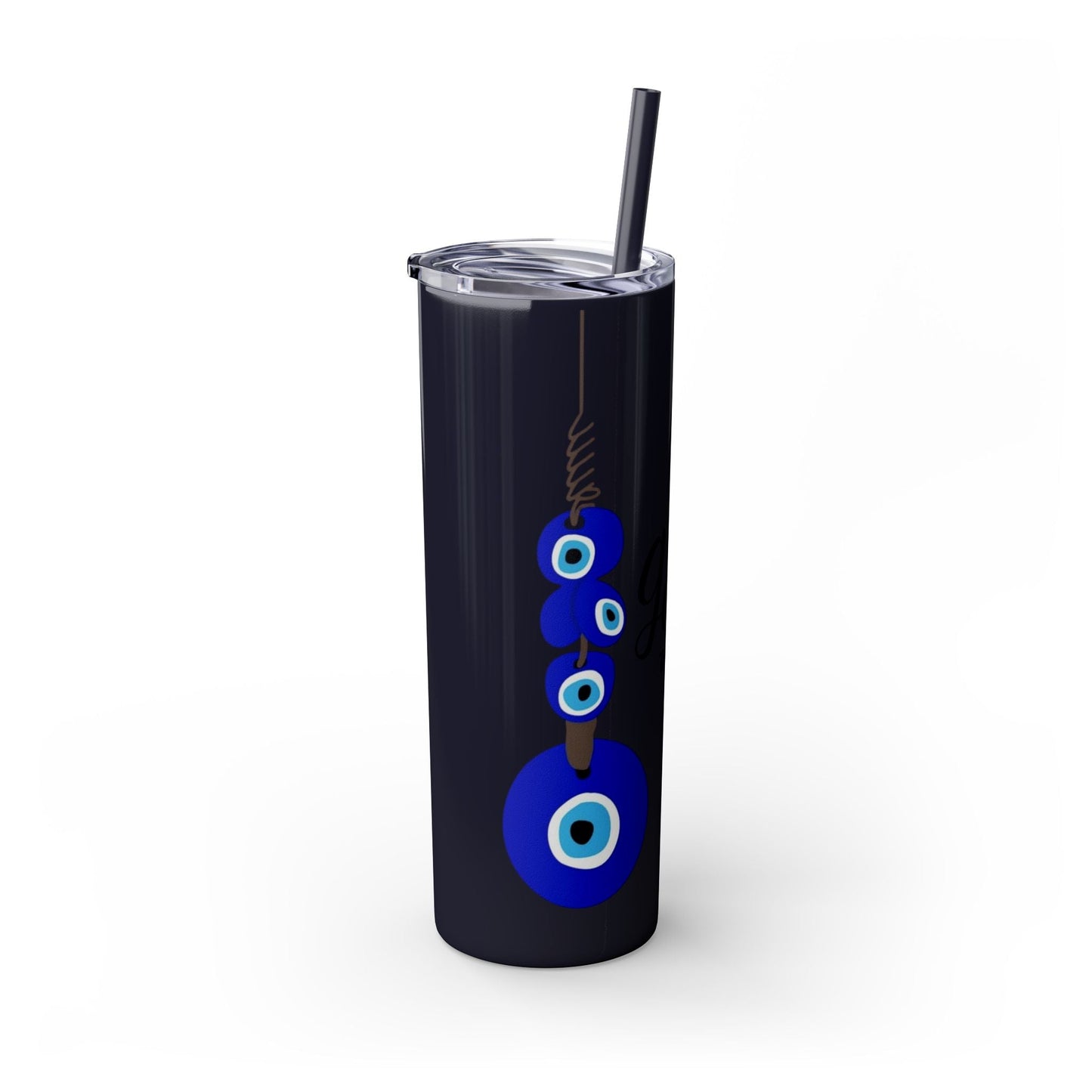 Boho Hippie Mugs for Free Spirits Skinny Tumbler with Straw, 20oz - Metamorphosis Creations