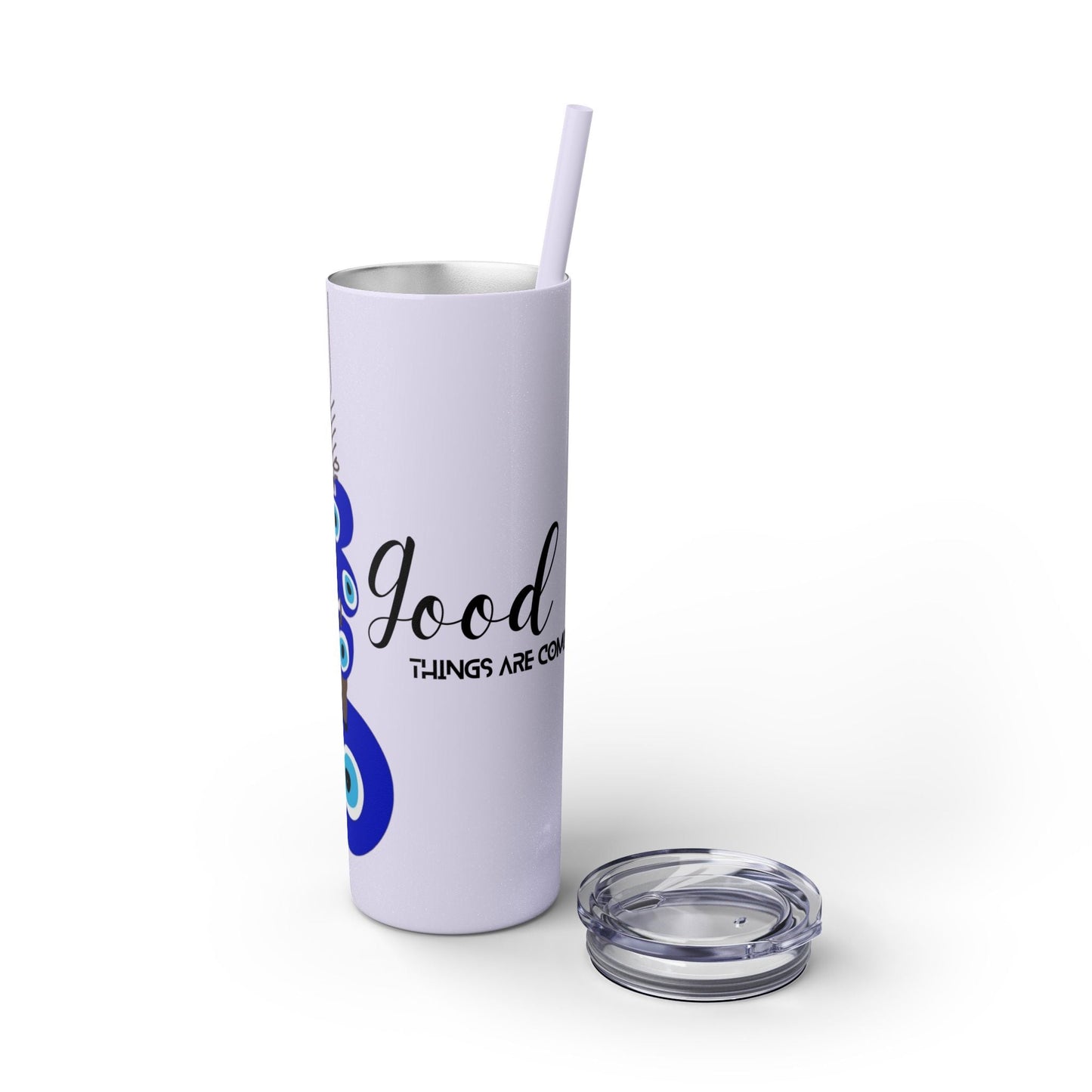 Boho Hippie Mugs for Free Spirits Skinny Tumbler with Straw, 20oz - Metamorphosis Creations