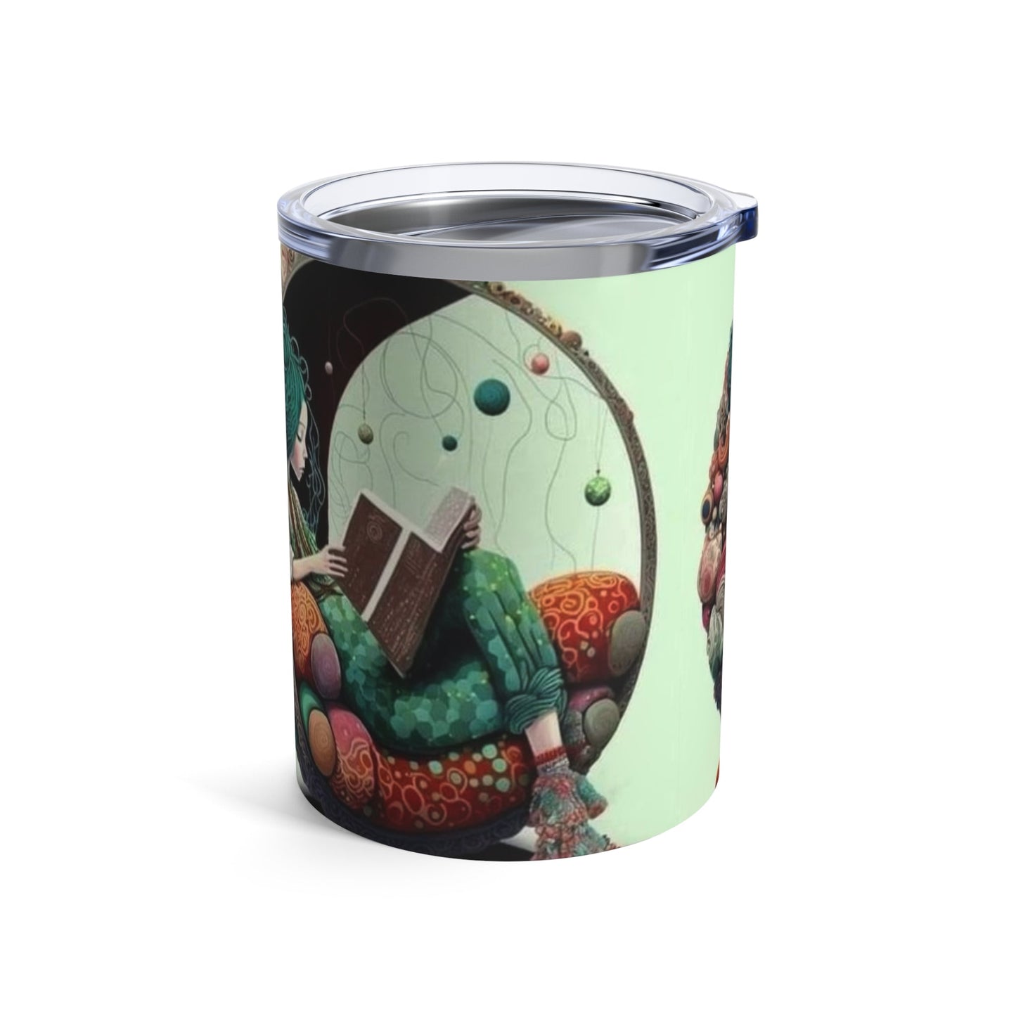 BOHO Moonlit Reader Tumbler, Coffee Cup, Girl on Moon, Space Lover Gift, Bookworm Tumbler, Reading Gift - Metamorphosis Creations