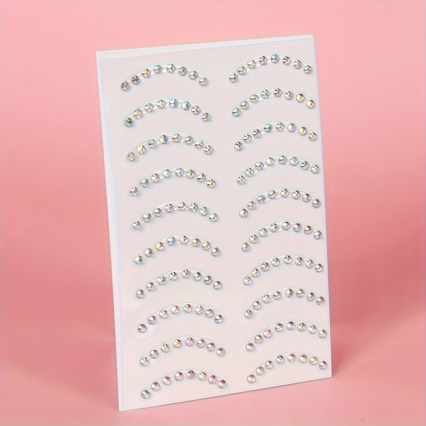 1, 3D Simulated Eyebrow-Shaped Curved Moon Sparkle Rhinestones, Eye And Face Decal Stickers, Holiday Accessories DIY Make-Up Party Decorations