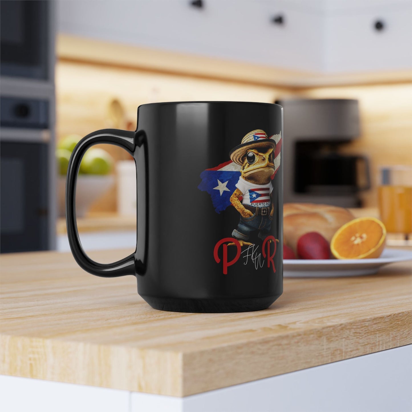 Café con Boricua: Puerto Rico - Themed Mugs & Cups Unique Designs Black Mug, 15oz - Metamorphosis Creations
