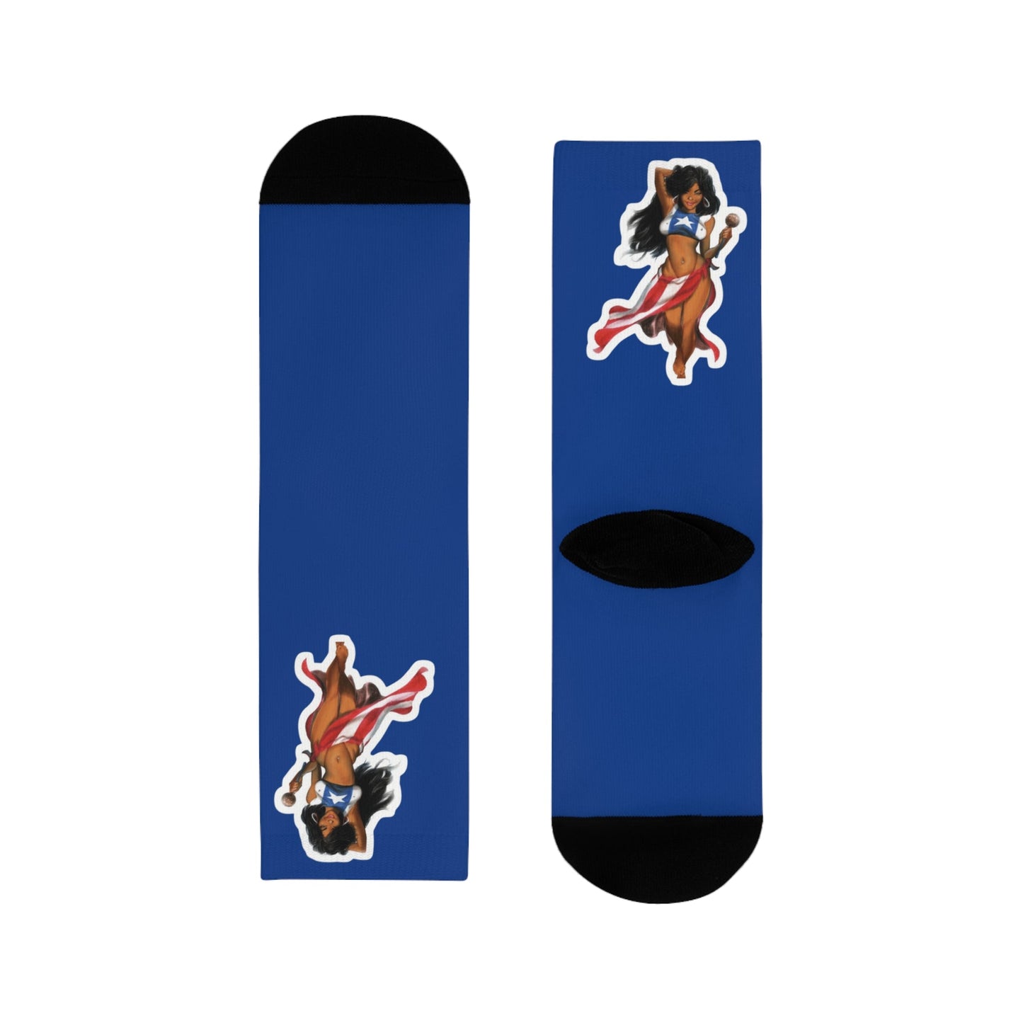 Camina con orgullo — de Borikén a Nueva York, Fun Everyday Wear, Cute Gift for Friends, Cartoon Socks for Sock Lovers, Stylish & Unique Fashion Accessory - Metamorphosis Creations