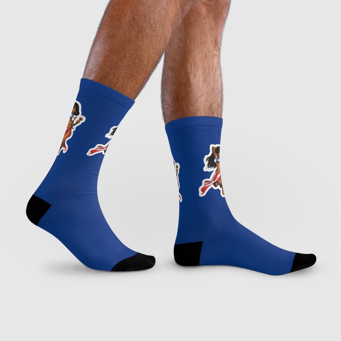 Camina con orgullo — de Borikén a Nueva York, Fun Everyday Wear, Cute Gift for Friends, Cartoon Socks for Sock Lovers, Stylish & Unique Fashion Accessory - Metamorphosis Creations
