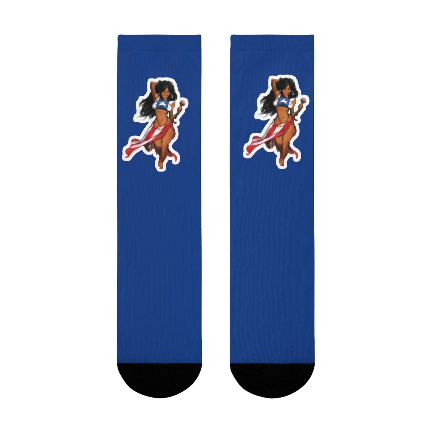 Camina con orgullo — de Borikén a Nueva York, Fun Everyday Wear, Cute Gift for Friends, Cartoon Socks for Sock Lovers, Stylish & Unique Fashion Accessory - Metamorphosis Creations
