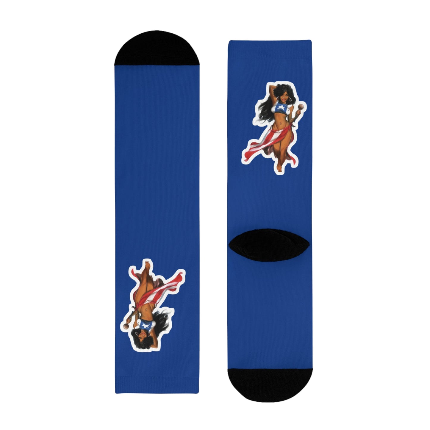 Camina con orgullo — de Borikén a Nueva York, Fun Everyday Wear, Cute Gift for Friends, Cartoon Socks for Sock Lovers, Stylish & Unique Fashion Accessory - Metamorphosis Creations