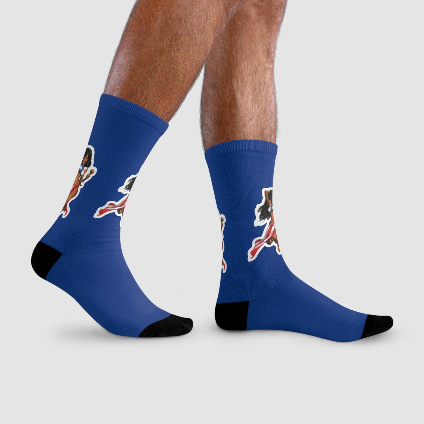 Camina con orgullo — de Borikén a Nueva York, Fun Everyday Wear, Cute Gift for Friends, Cartoon Socks for Sock Lovers, Stylish & Unique Fashion Accessory - Metamorphosis Creations